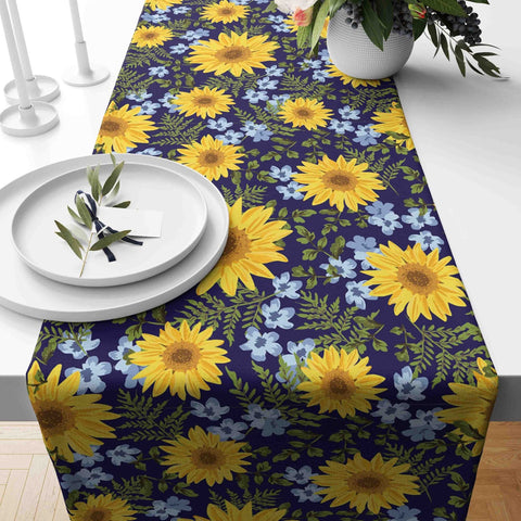 Sunflower Runner|Sunflower Tabletop|Floral Tablecloth|Housewarming Runner|Sunflower Print Home Decor|Farmhouse Style Summer Trend Tabletop