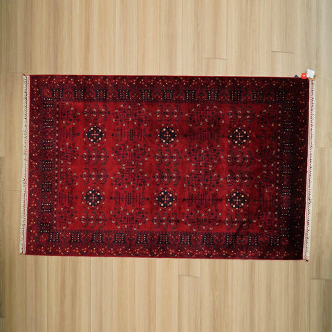 Ethnic Afghan Carpet|Authentic Farmhouse Multi-Purpose Carpet|Machine-Washable Area Rug|Oriental Style Carpet|Red Color Living Room Carpet