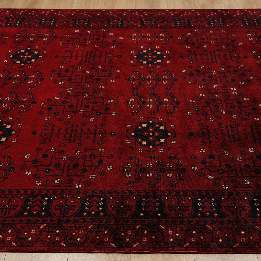 Ethnic Afghan Carpet|Authentic Farmhouse Multi-Purpose Carpet|Machine-Washable Area Rug|Oriental Style Carpet|Red Color Living Room Carpet