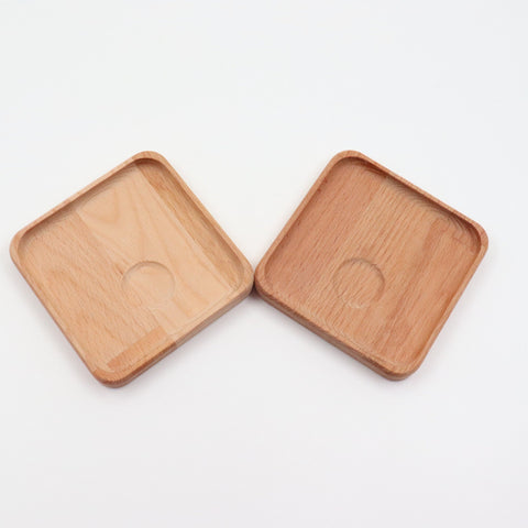 Set of 2 Wood Coffee Plate|Wooden Tea Plate|Natural Wood Nut Platter|Beech Wood Serving Tray|Handmade Wooden Plate|Housewarming Gift For Her