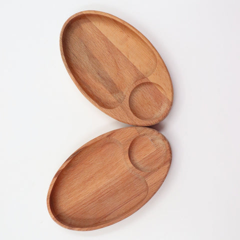 Set of 2 Wooden Coffee Plate|Wood Tea Plate|Natural Wood Nut Platter|Beech Wood Serving Tray|Handmade Wooden Plate|Housewarming Gift For Her
