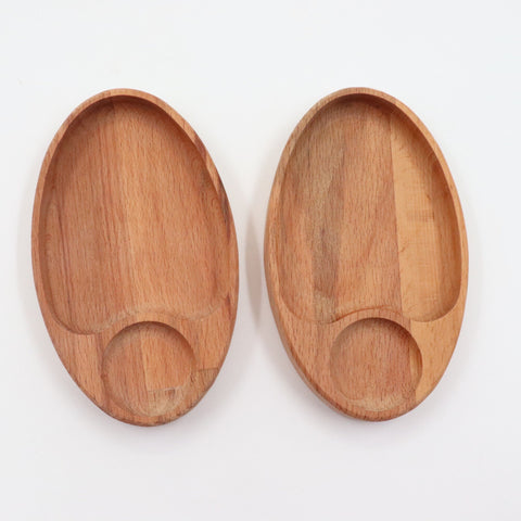 Set of 2 Wooden Coffee Plate|Wood Tea Plate|Natural Wood Nut Platter|Beech Wood Serving Tray|Handmade Wooden Plate|Housewarming Gift For Her