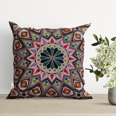 Tapestry Pillow Cover|Mandala Cushion|Southwestern Gobelin Tapestry Pillowcase|Housewarming Throw Pillow Cover|Rug Kilim Woven Home Decor