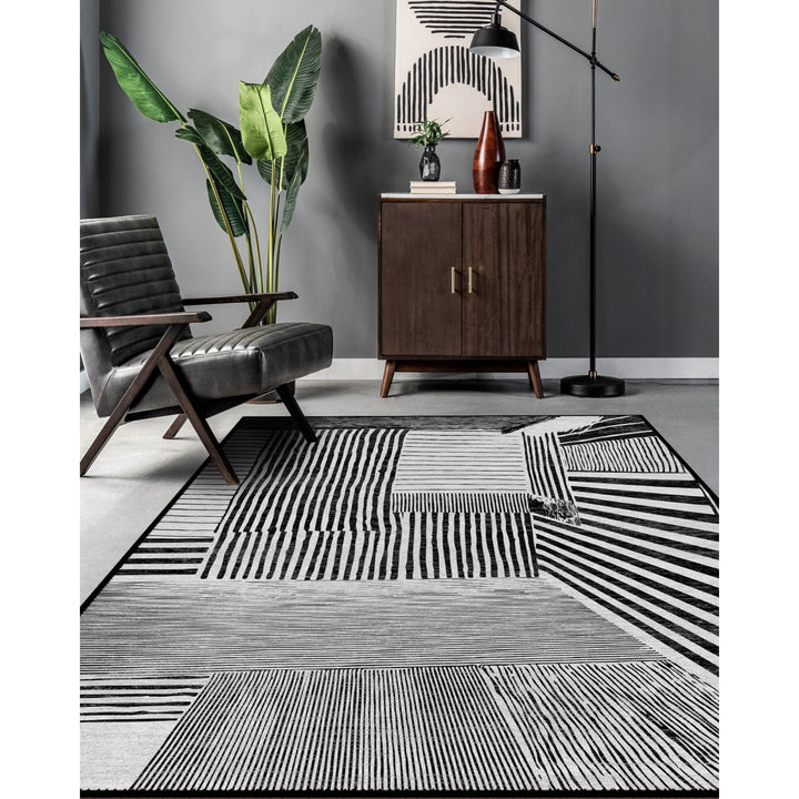Optic Illusion Rug|Black White 3D Illusion Area Rug|Illusion Carpet|Machine-Washable Rug|Abstract Multi-Purpose Non-Slip Carpet