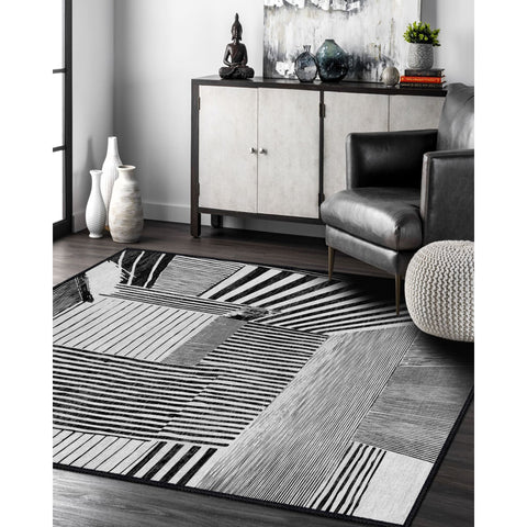 Optic Illusion Rug|Black White 3D Illusion Area Rug|Illusion Carpet|Machine-Washable Rug|Abstract Multi-Purpose Non-Slip Carpet