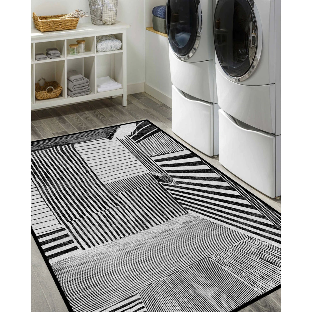 Optic Illusion Rug|Black White 3D Illusion Area Rug|Illusion Carpet|Machine-Washable Rug|Abstract Multi-Purpose Non-Slip Carpet
