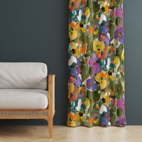 Decorative Floral Panel Curtain|Thermal Insulated Floral Window Treatment|Flower Home Decor|Floral Window Decor|Rustic Living Room Curtain