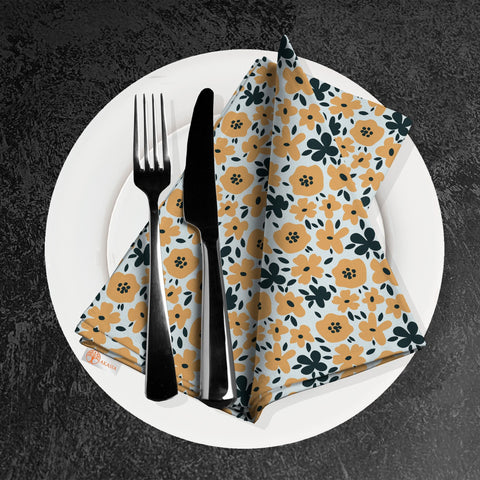 Floral Fabric Napkin|Summer Handkerchief|Flower Cloth Serviette|Farmhouse Table|Reusable Tableware|Housewarming Napkin|Floral Serviette