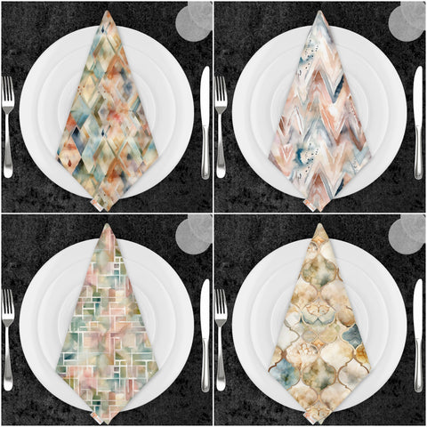Marble Pattern Fabric Napkin|Handkerchief|Abstract Cloth Serviette|Farmhouse Table|Reusable Tableware|Housewarming Napkin|Rustic Serviette
