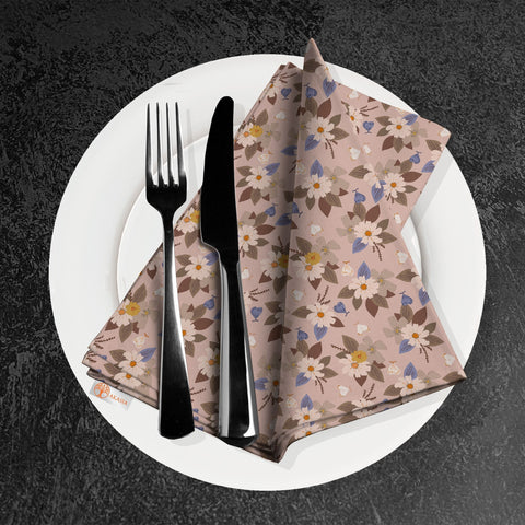 Floral Fabric Napkin|Daisy Handkerchief|Geometric Plaid Serviette|Farmhouse Table|Reusable Tableware|Housewarming Napkin|Boho Serviette