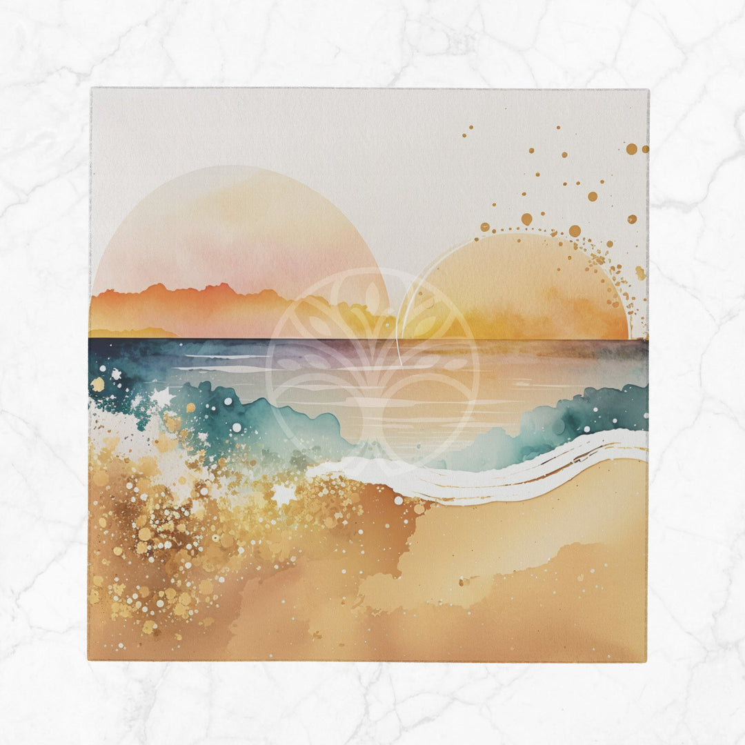 Sunset Fabric Napkin|Coastal Handkerchief|Summer Cloth Serviette|Beach House Table Decor|Reusable Tableware|Stylish Coastal Dining Napkin