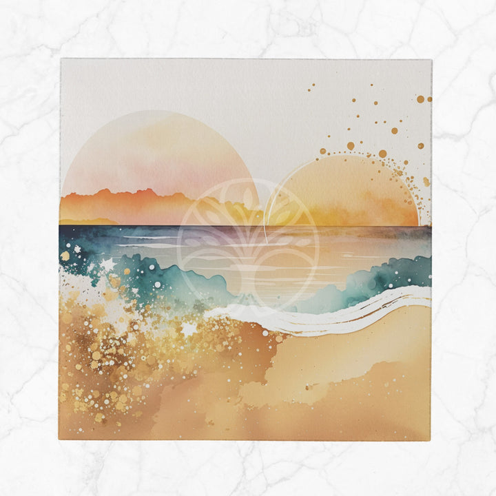 Sunset Fabric Napkin|Coastal Handkerchief|Summer Cloth Serviette|Beach House Table Decor|Reusable Tableware|Stylish Coastal Dining Napkin