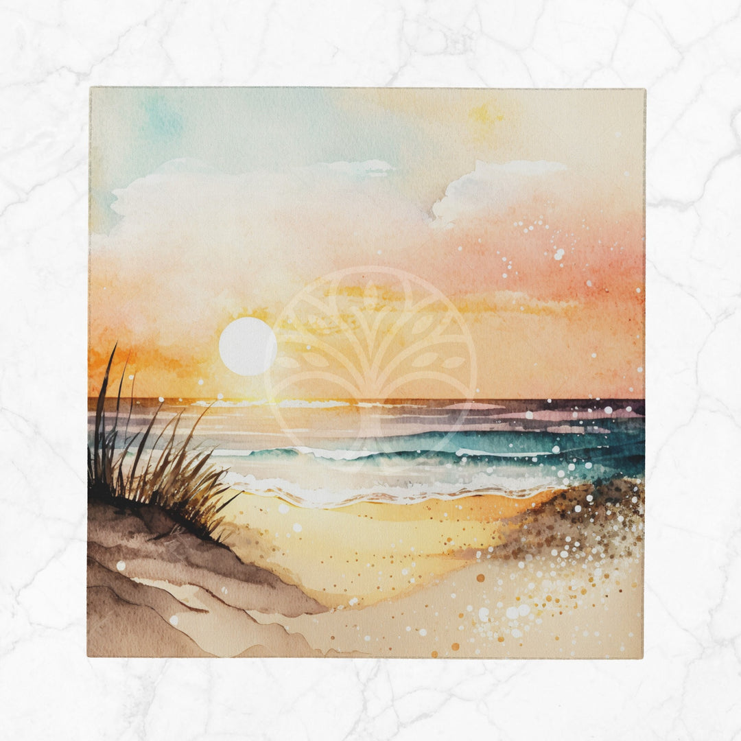 Sunset Fabric Napkin|Coastal Handkerchief|Summer Cloth Serviette|Beach House Table Decor|Reusable Tableware|Stylish Coastal Dining Napkin