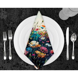 Floral Fabric Napkin|Summer Handkerchief|Flower Cloth Serviette|Farmhouse Table|Colorful Tableware|Housewarming Napkin|Floral Serviette