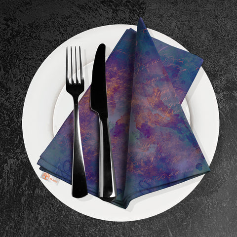 Boho Abstract Napkin|Ethnic Print Napkin|Purple Cloth Serviette|Rustic Handkerchief|Farmhouse Table|Reusable Tableware|Stylish Napkin