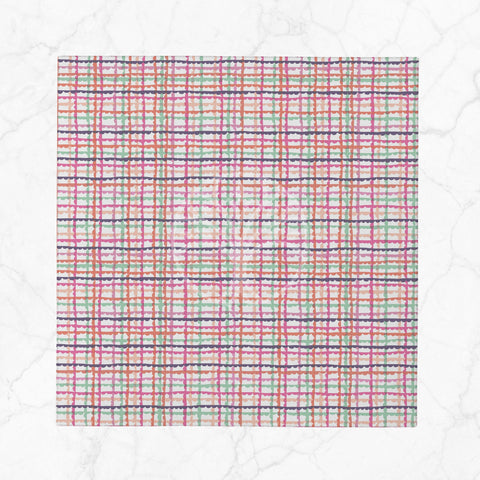 Plaid Fabric Napkin|Abstract Geometric Cloth Serviette|Pink Green Decor|Plaid Handkerchief|Farmhouse Table|Reusable Tableware|Boho Napkin