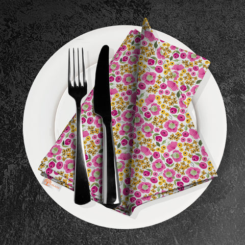 Abstract Floral Napkin|Summer Handkerchief|Flower Cloth Serviette|Farmhouse Table|Reusable Tableware|Housewarming Napkin|Floral Serviette