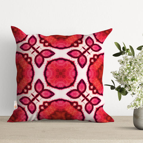Abstract Geometric Pillow Cover|Reddish Cushion Case|Decorative Pillowtop|Boho Bedding Decor|Cozy Throw Pillowcase|Outdoor Cushion Case