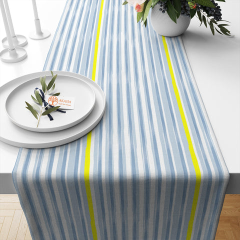 16x50 Pear Table Runner|Fruit Table Top|Floral Home Decor|Farmhouse Kitchen Tablecloth|Summer Tablecloth|Striped Tabletop