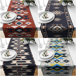 17x70 Rug Design Table Runner|Southwestern Decor|Terracotta Table Top|Aztec Decor|Farmhouse Kitchen Tablecloth|Decorative Authentic Runner