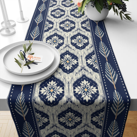 54x96 Ethnic Table Runner|Authentic Table Top|Geometric Tablecloth|Ethnic Motif Decor|Farmhouse Kitchen Tablecloth|Decorative Runner