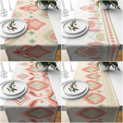 54x96 IKAT Table Runner|Authentic Table Top|Abstract Tablecloth|Ethnic Motif Decor|Farmhouse Kitchen Tablecloth|Decorative Runner