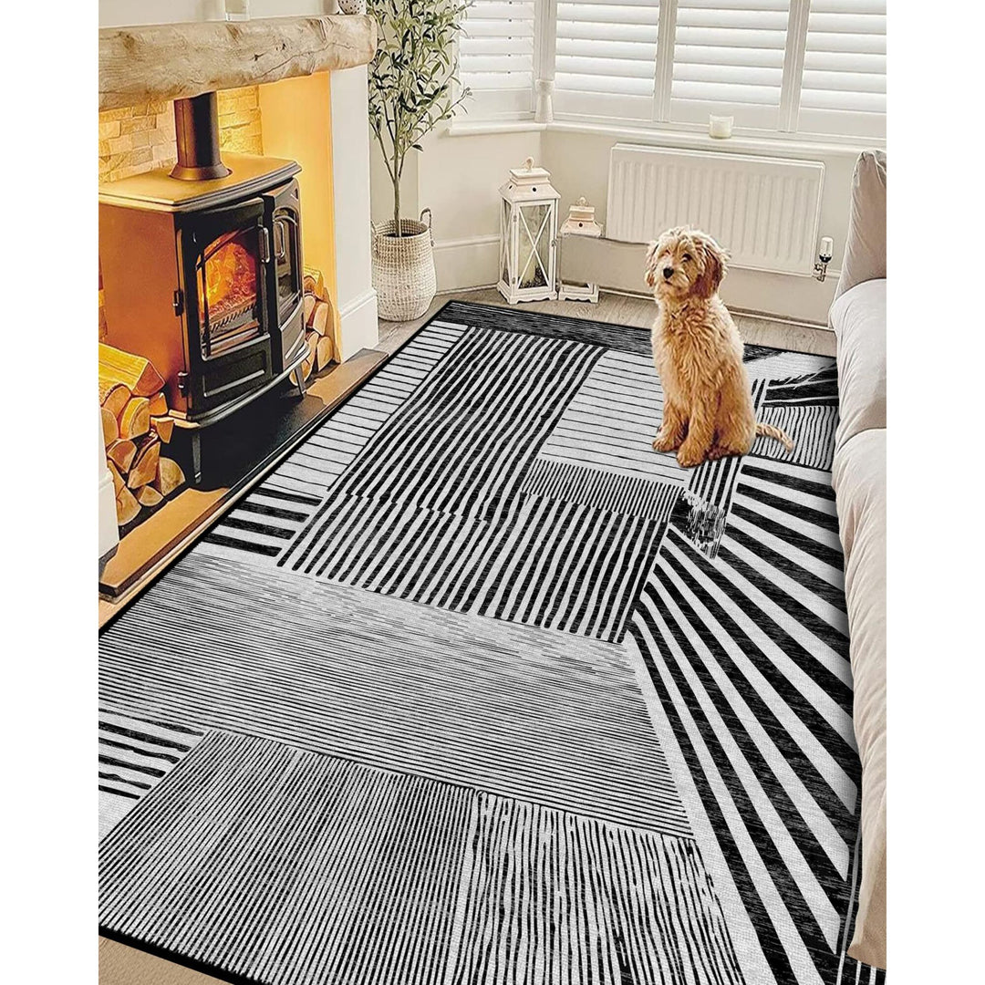 Optic Illusion Rug|Black White 3D Illusion Area Rug|Illusion Carpet|Machine-Washable Rug|Abstract Multi-Purpose Non-Slip Carpet