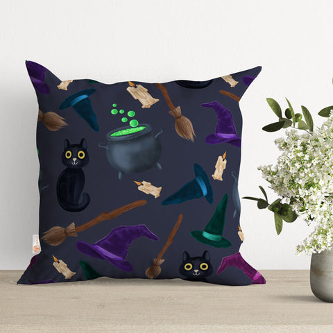 Halloween Pillow Case|Carved Pumpkin and Skull Pillow Cover|Ghost Pillowcase|Black Cat Cushion Case|Throw Pillowtop
