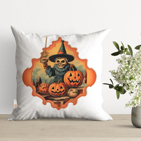Halloween Pillow Cover|Carved Pumpkin Home Decor|Pretty Girl Pillow Case|Black Cat Pillowcase|Fall Cushion Case|Throw Pillowtop