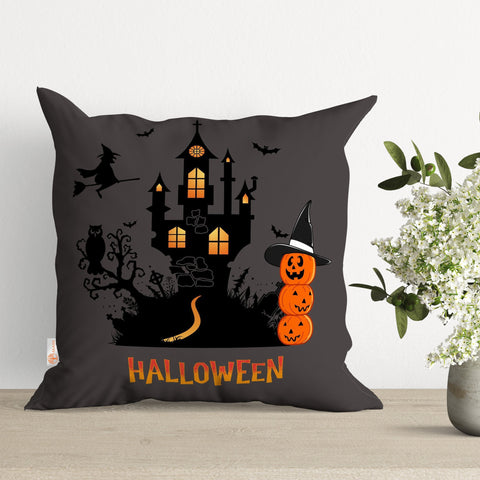 Scary Pillowcase|Halloween Pillow Cover|Carved Pumpkin Decor|Spider Pillow Case|Bat Print Fall Cushion Case|Outdoor Cushion Cover