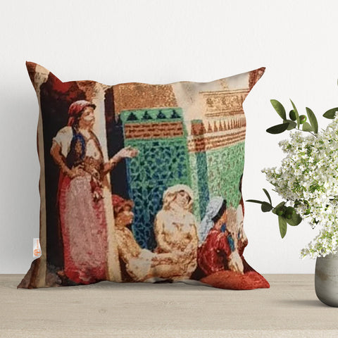 Ottoman Women Gobelin Tapestry Pillow Case