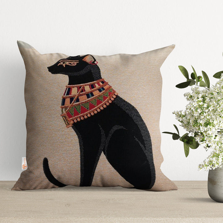 Cute Cats Tapestry Pillow Cover|Pretty Girl with Cats Pillowcase|Handmade Throw Pillow Top|Belgian Gobelin Cushion Cover|Woven Cushion Case