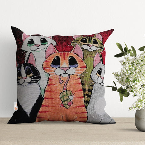 Cute Cats Gobelin Tapestry Pillow Cover