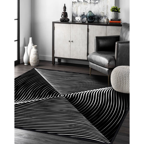 Optical Illusion Rug|Illusion Carpet|Black White 3D Illusion Area Rug|Machine-Washable Rug|Abstract Multi-Purpose Non-Slip Carpet