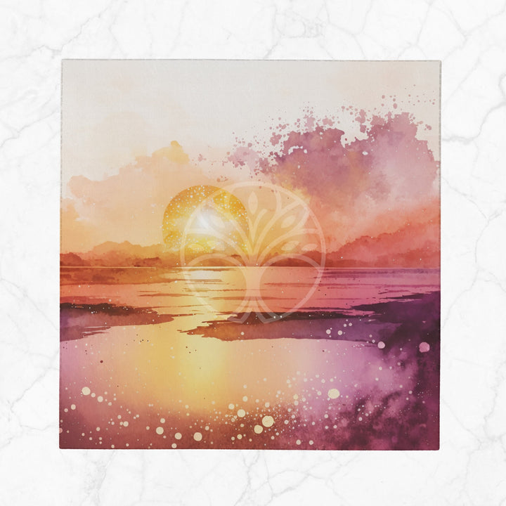 Sunset Fabric Napkin|Coastal Handkerchief|Summer Cloth Serviette|Beach House Table Decor|Reusable Tableware|Stylish Coastal Dining Napkin