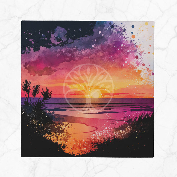 Sunset Fabric Napkin|Coastal Handkerchief|Summer Cloth Serviette|Beach House Table Decor|Reusable Tableware|Stylish Coastal Dining Napkin