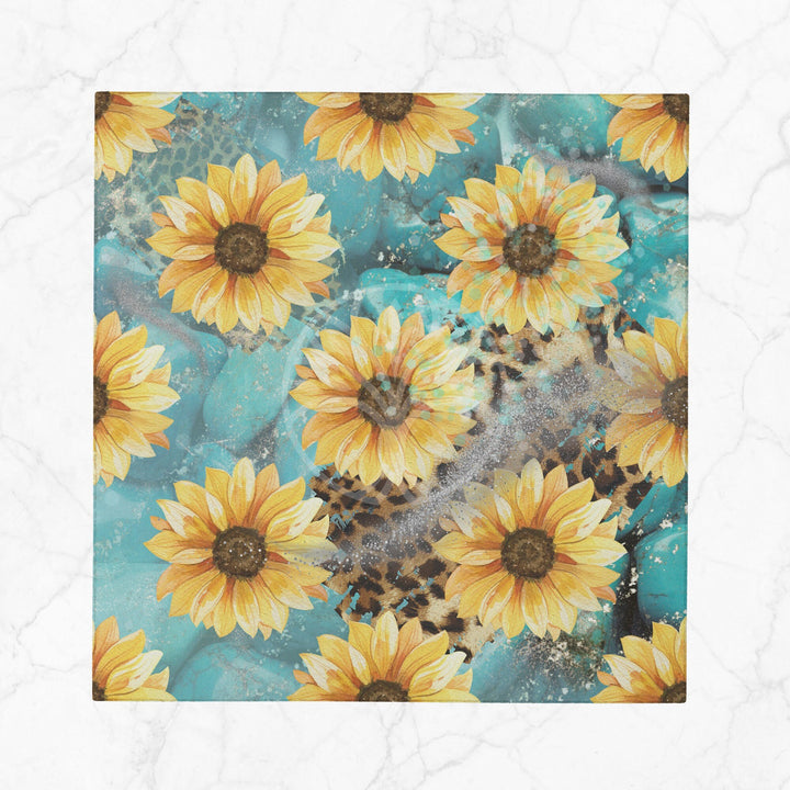 Sunflower Fabric Napkin|Fall Handkerchief|Sunflower Cloth Serviette|Farmhouse Autumn Tableware|Housewarming Napkin|Floral Napkin
