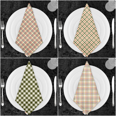 Plaid Fabric Napkin|Abstract Geometric Napkin|Checkered Decor|Plaid Handkerchief|Tartan Design Napkin|Reusable Tableware|Boho Napkin