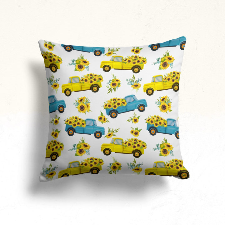 Sunflower Pillow Case|Floral Cushion Cover|Summer Home Decor|Sunflower Cushion Case|Decorative Throw Pillowtop|Boho Bedding Decor