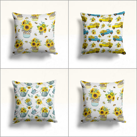 Sunflower Pillow Case|Floral Cushion Cover|Summer Home Decor|Sunflower Cushion Case|Decorative Throw Pillowtop|Boho Bedding Decor
