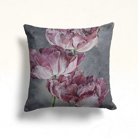 Purple Floral Pillow Case|Summer Home Decor|Floral Cushion Cover|Boho Cushion Case|Decorative Throw Pillowtop|Boho Bedding Decor