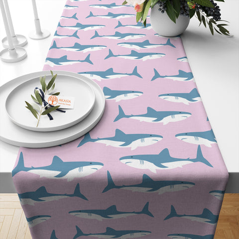 Beach House Runner|Octopus Decor|Decorative Table Top|Shark Table Top|Dolphin Home Decor|Octopus Tablecloth|Coastal Runner