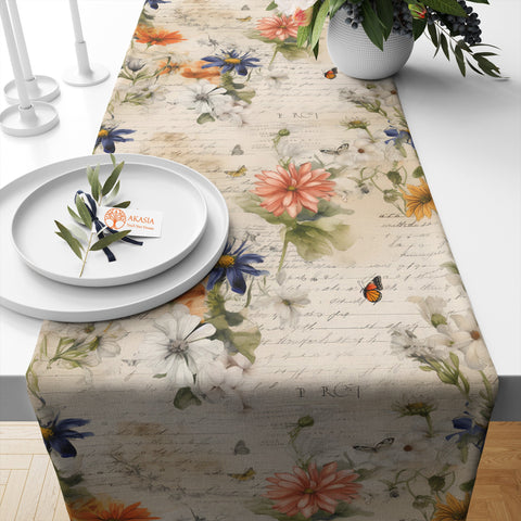 16x50 Floral Table Runner|Floral Tablecloth|Modern Home Decor|Farmhouse Kitchen Table Runner|Decorative Runner