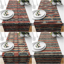 16x50 Rug Design Table Runner|Terracotta Table Top|Aztec Home Decor|Farmhouse Kitchen Tablecloth|Decorative Authentic Runner