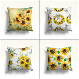 Sunflower Pillow Case|Summer Sofa Decor|Floral Cushion Cover|Sunflower Cushion Case|Decorative Throw Pillowtop|Boho Bedding Decor