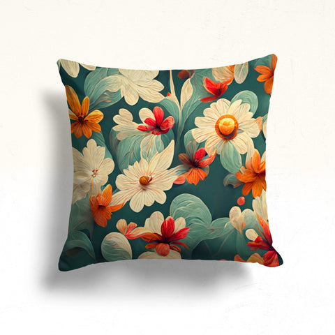 Summer Pillow Cover|Decorative Pillow Sham|Floral Cushion Case|Boho Home Decor|Housewarming Cushion Case|Throw Pillowcase