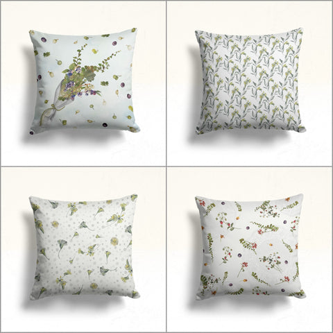 Pale Color Floral Pillow Cover|Summer Trend Cushion Case|Boho Bedding Decor|Housewarming Cushion Cover|Floral Throw Pillowtop