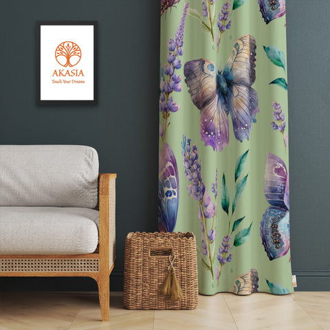 Floral Butterfly Curtain|Butterfly Print Living Room Curtain|Housewarming Window Decor|Thermal Insulated Panel Window Treatment