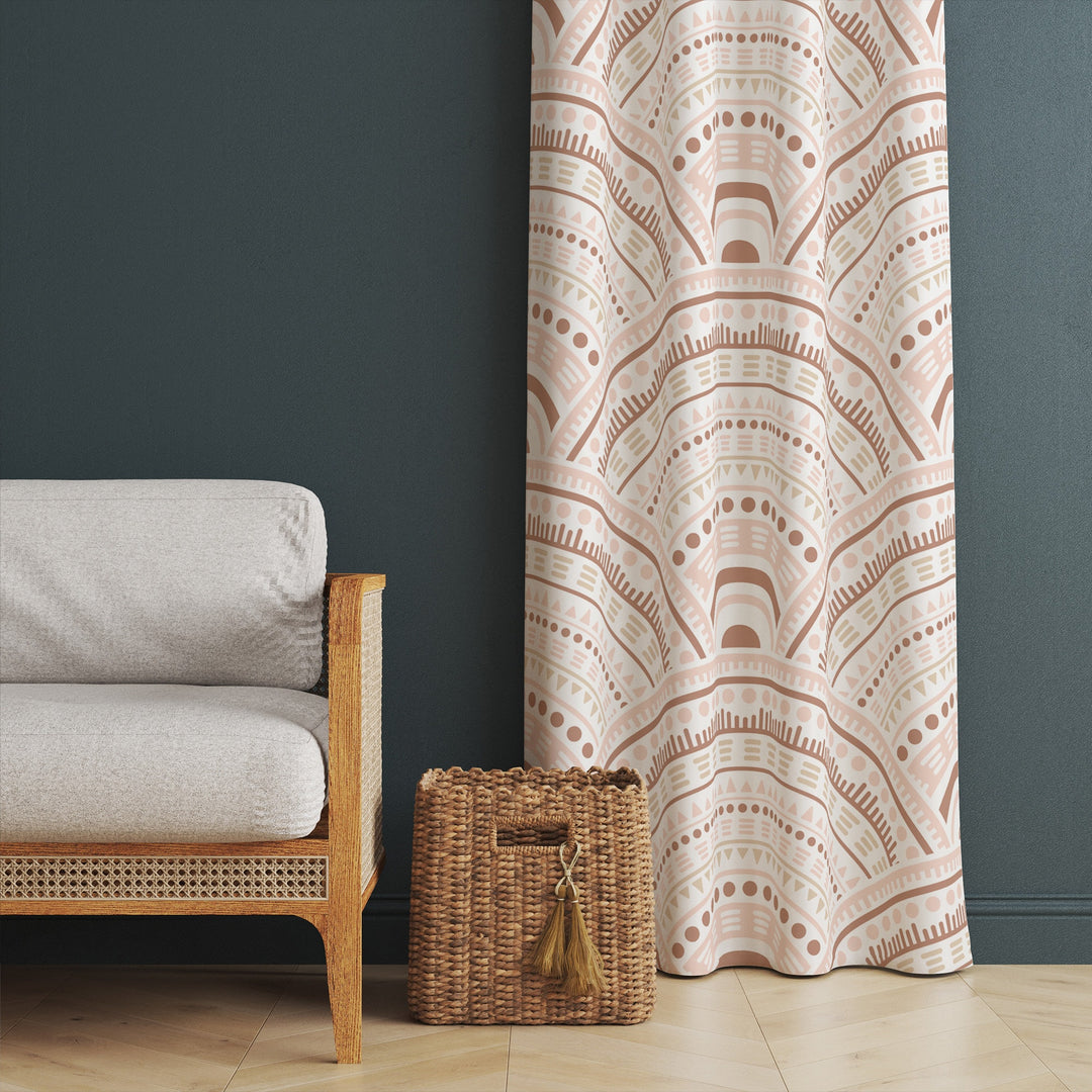 Abstract Boho Curtain|Butterfly Print Living Room Curtain|Housewarming Rustic Home Decor|Thermal Insulated Window Treatment