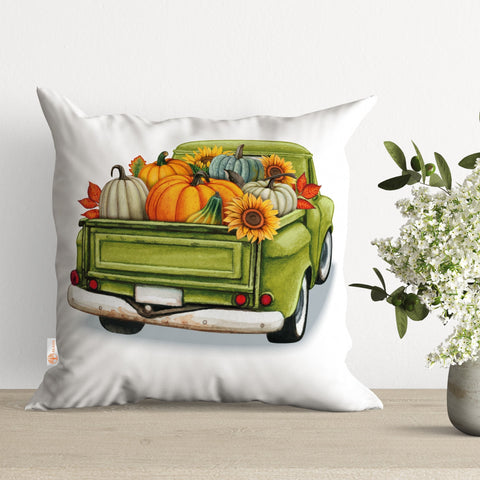 Fall Pillow Case|Autumn Pillow Cover|Pumpkin Cushion Case|Dry Leaves Pillowtop|Boho Bedding Decor|Outdoor Cushion Cover
